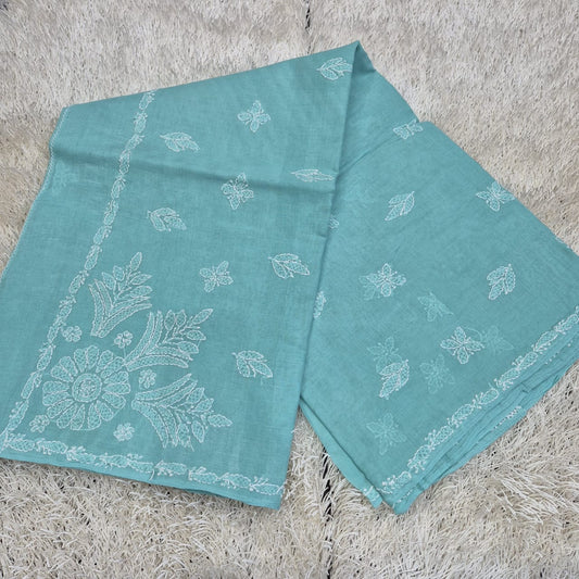 Plathiah| Pure cotton Chikankari Saree