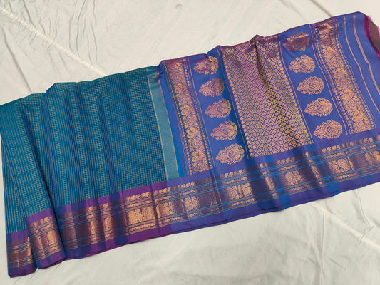 GADWAL HANDLOOM SICO CHECK SAREE