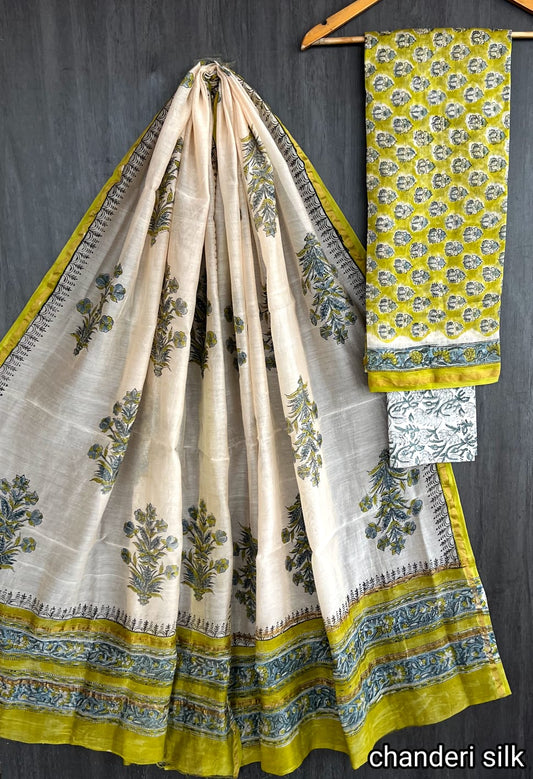 Harshe | hand block printed chanderi sarees