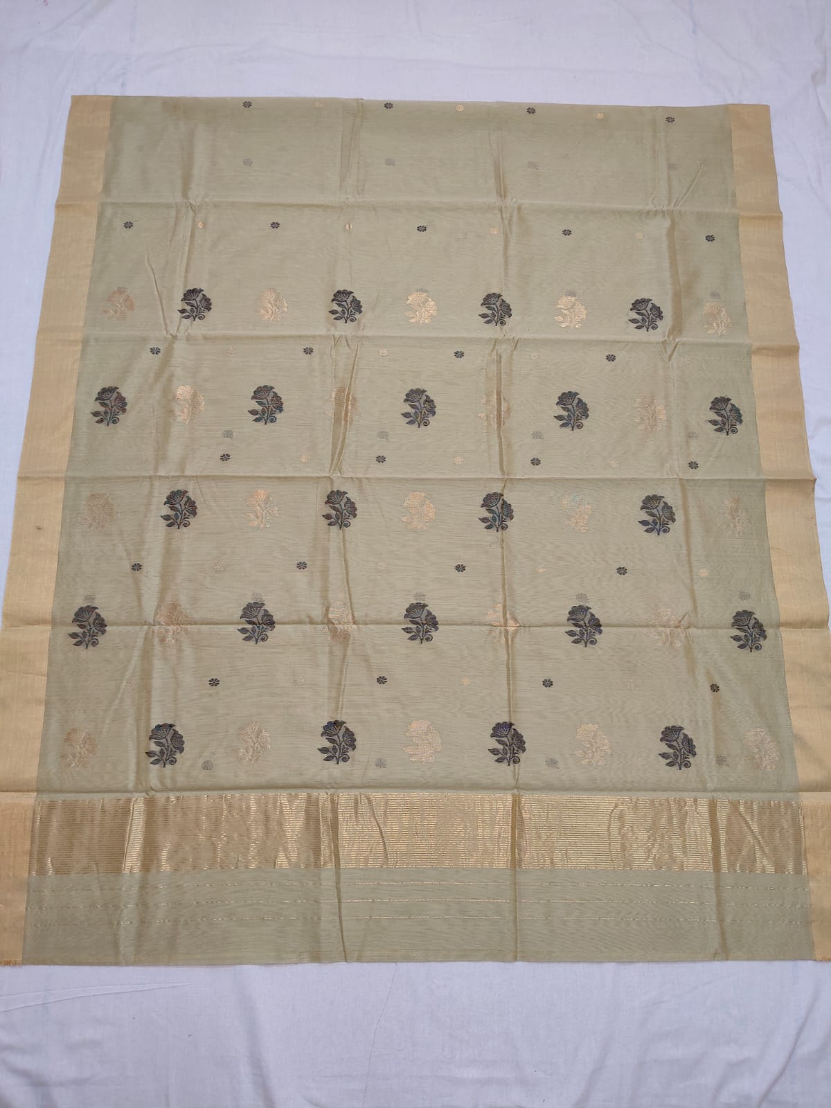 Silk y cotton 
Chanderi
 saree 
