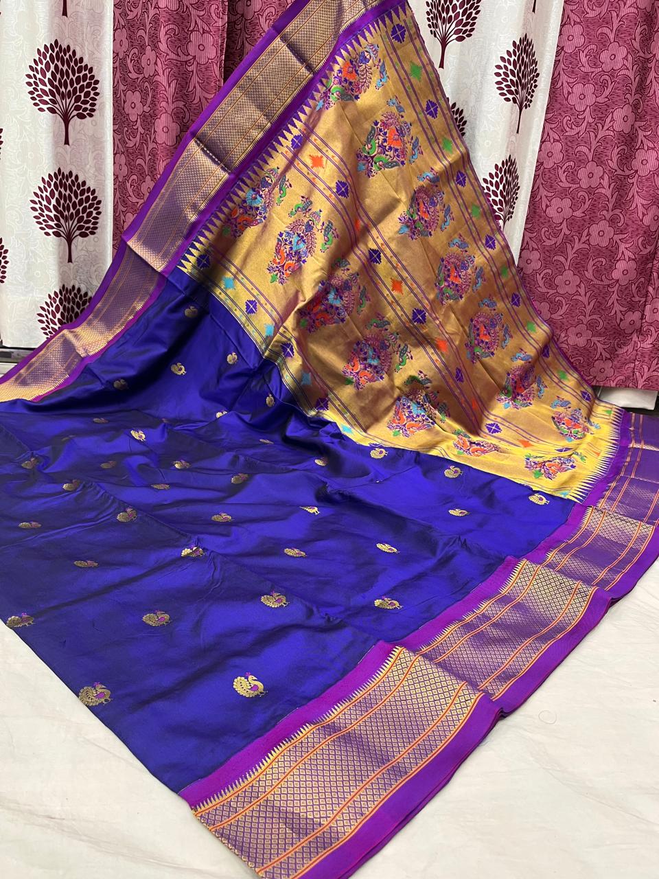 Bhanitha | Powerloom Kadiyal Paithani Silk Saree