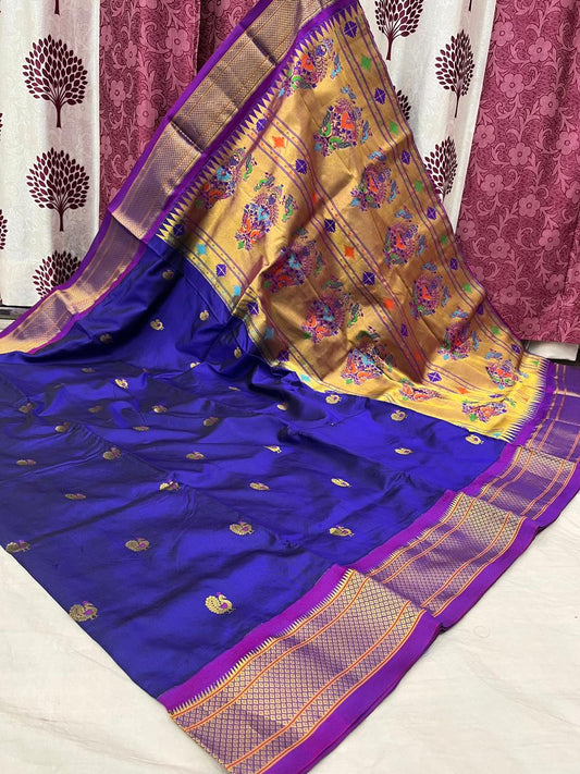 Bhanitha | Powerloom Kadiyal Paithani Silk Saree