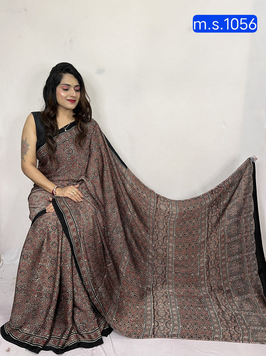 Alaya | Ajrakh Prints on modal Silk