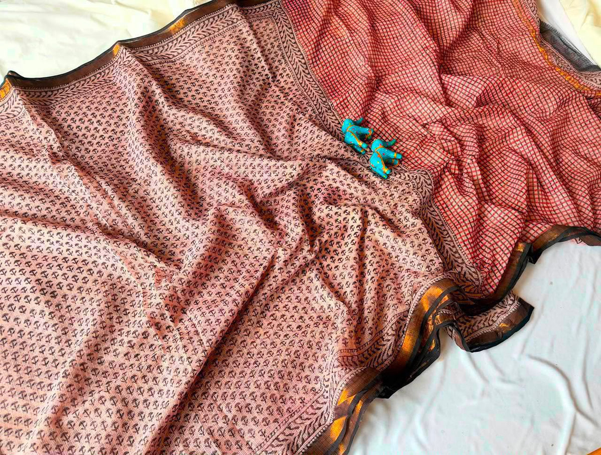 Summer special collection
Vanaspati ajark print

🥻🥻🥻🥻🥻🥻
 Kota saree new collection of Bagru print 
New collection Saree Kota Doriya .
Hand made 
Block print , Dabu print , Bagru print , vaspati print, ajark prijt
Saree length 5.5 mtr
Blouse.  80cm
Hand block printed