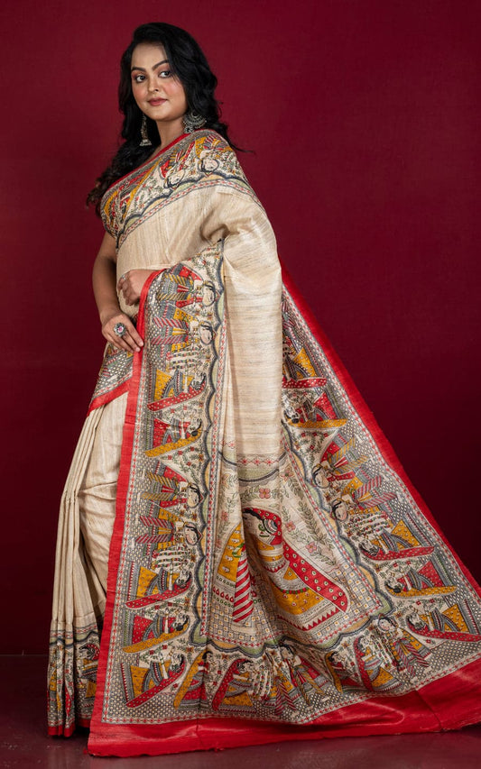 🪴New Design Of  Tussar By Ghicha Screen Print Silk Saree 
All Saree Comes  R Matching 
 Saree. Colour Tassels.
Hand Loom. Saree ..
Running Blouse..Pc ( Saree's Colour)
💯% Silk Saree Comes.With Silk Mark  Certificate (Tag)
Quality 💯% Assured