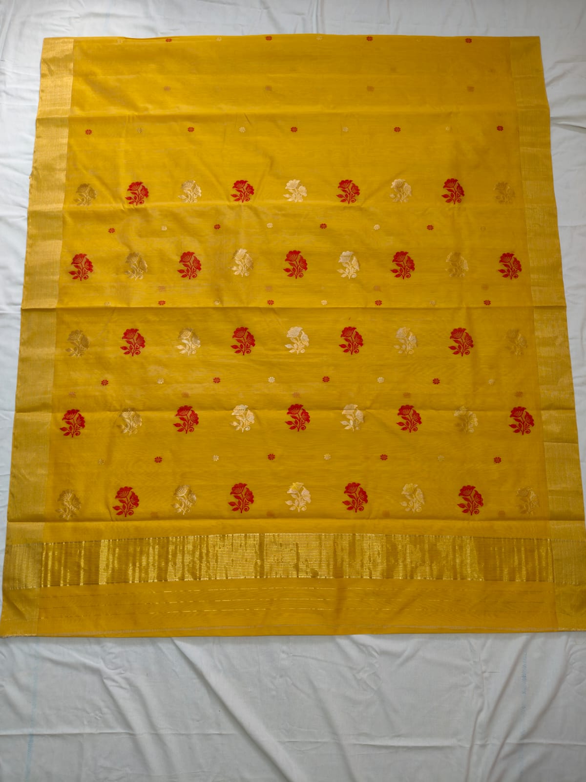 Silk y cotton 
Chanderi
 saree 
