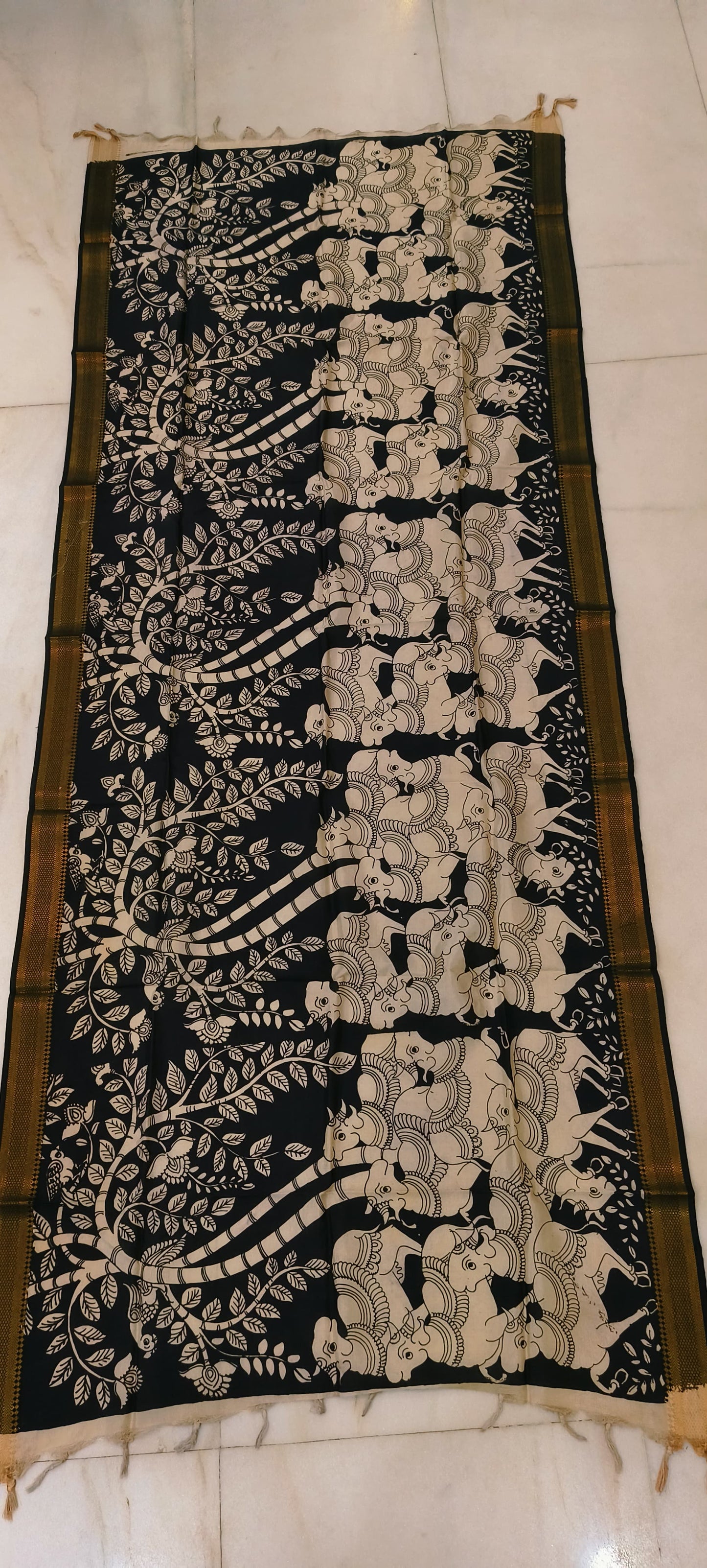 Kautilya | Kalamkari dupatta on mangalagiri silk