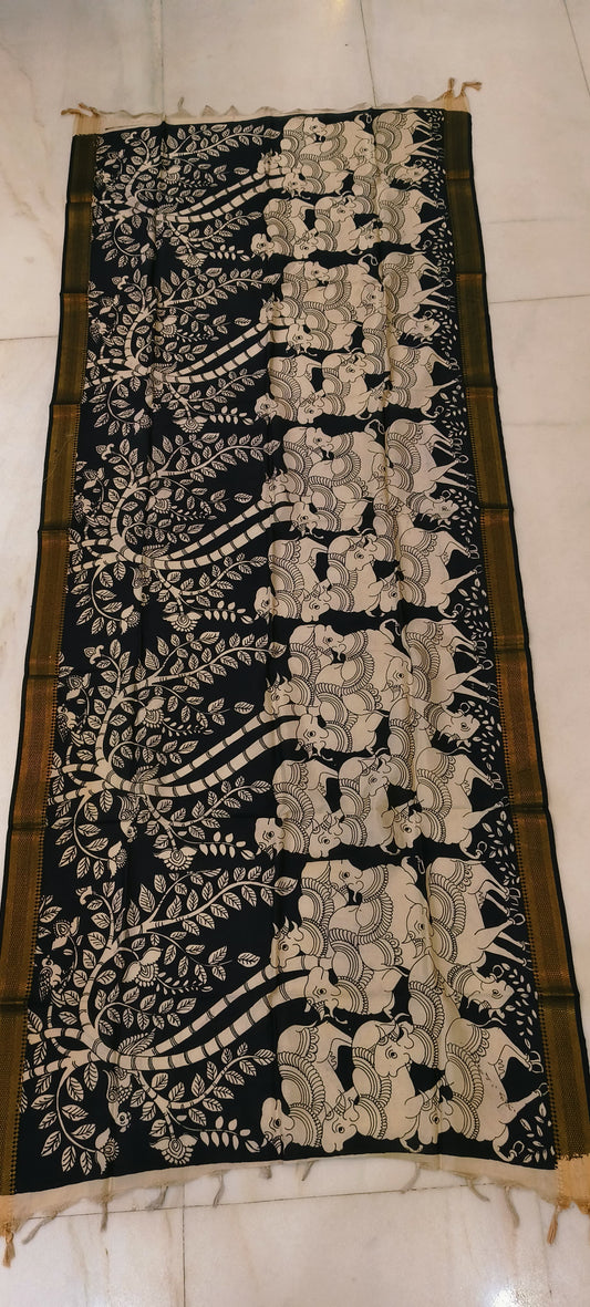 Kautilya | Kalamkari dupatta on mangalagiri silk