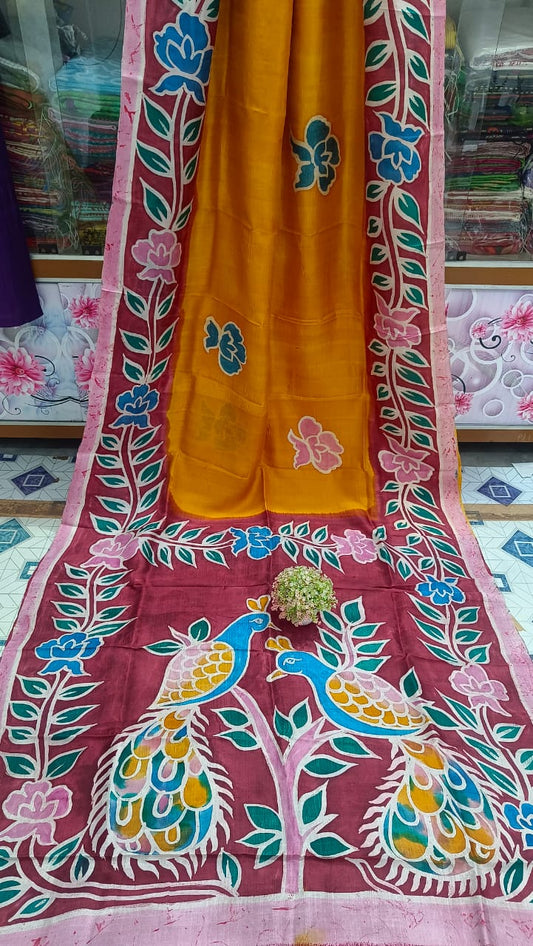 Adinvita | Murshidabad Silk Batik Sarees