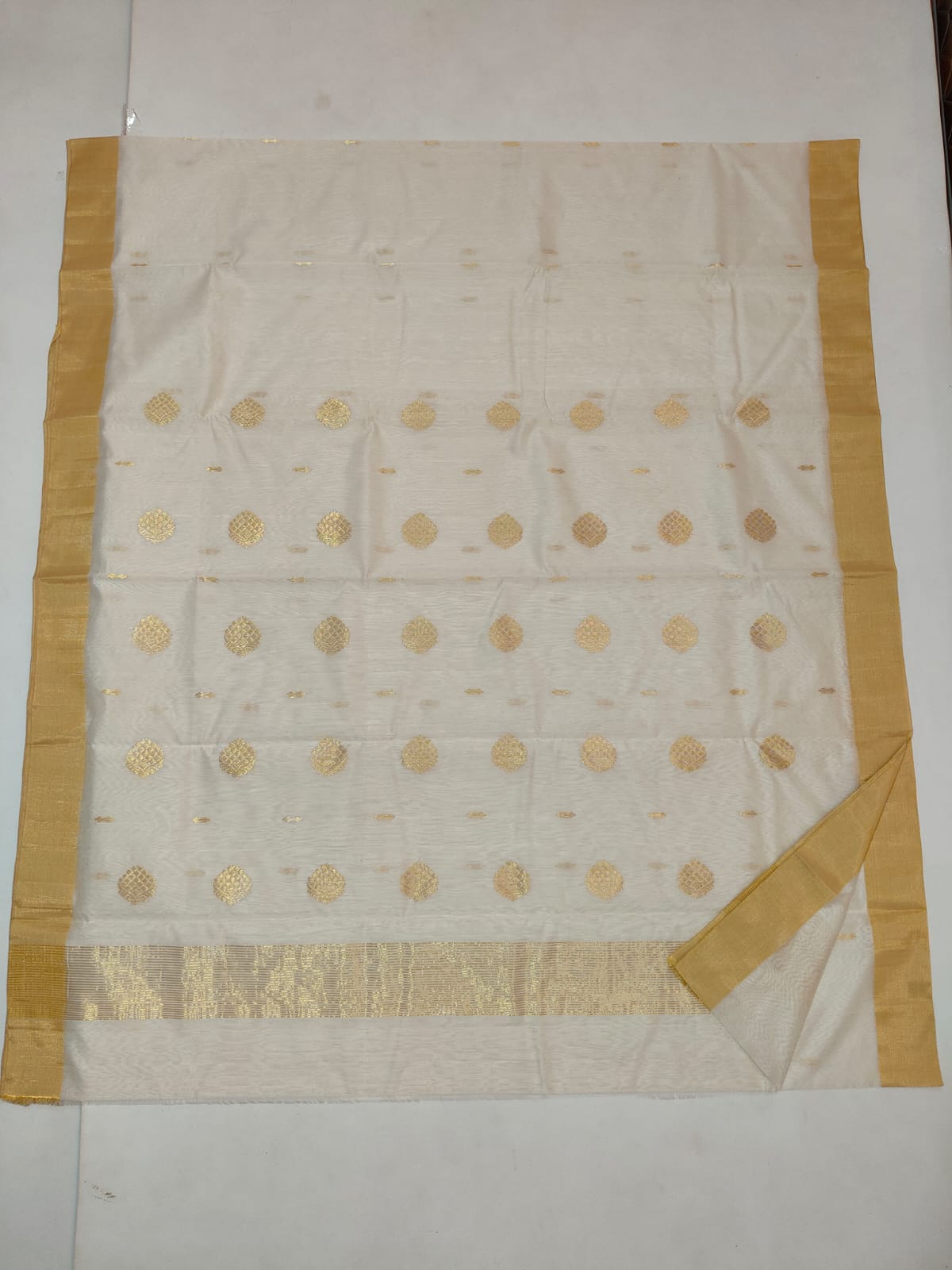 Silk y cotton 
Chanderi
 saree 
