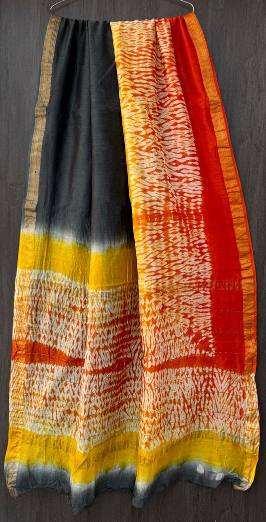 Sati | Block printed Maheshwari Silk Saree