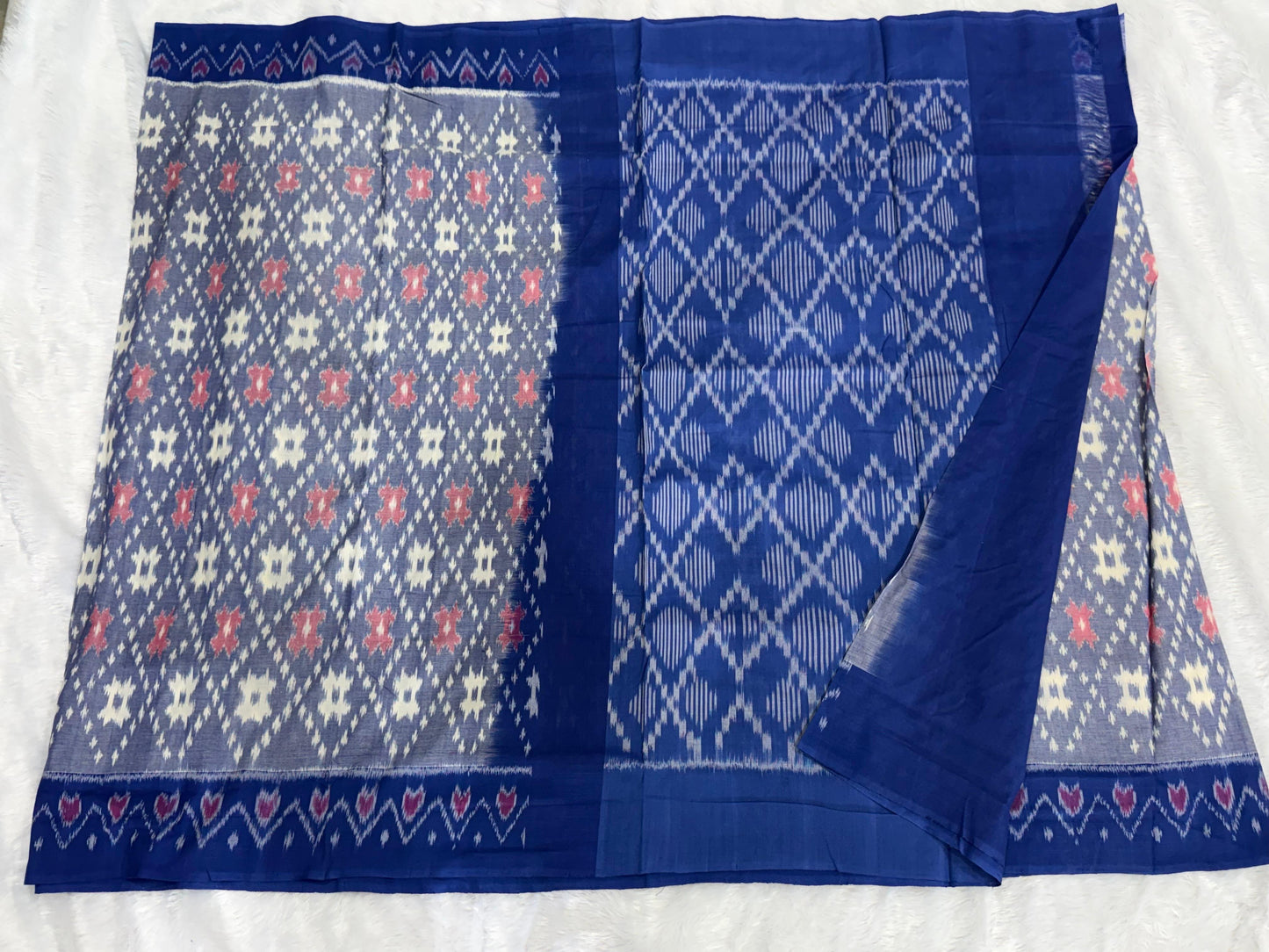 New arrivals 
Pure Mercerized  100 count
double ikat cotton  sarees 
With  blouse included with saree