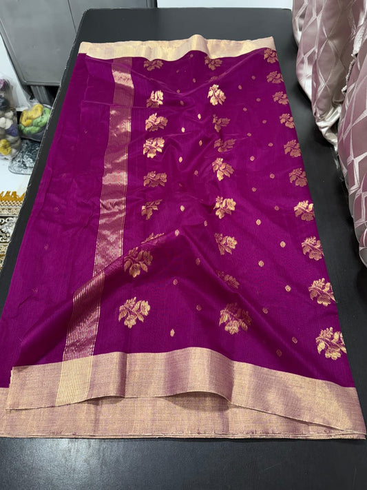 Chandanshekhar | Cotton Silk Chanderi Saree