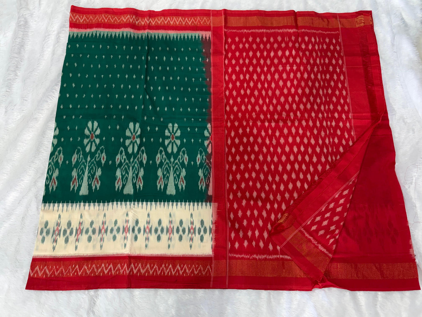 New arrivals 
Pure Mercerized  100 count
double ikat cotton  sarees 
With  blouse included with saree