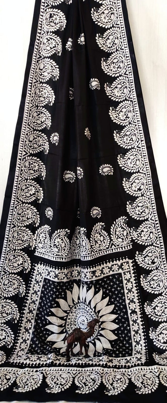 Beautiful kantha work on blended Bangalore silk

With kantha stich work bp