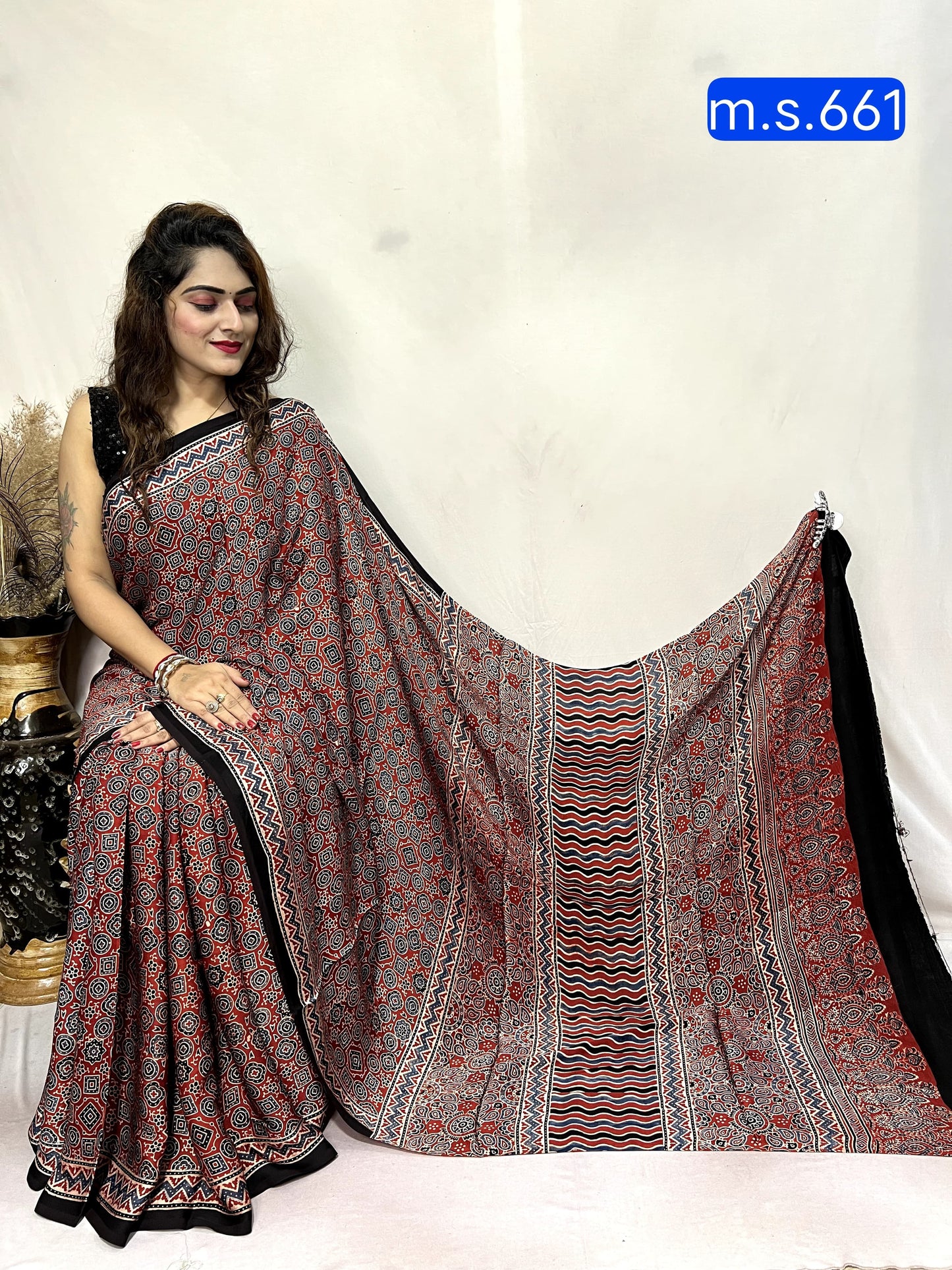 Savitri | Ajrakh Prints on modal Silk