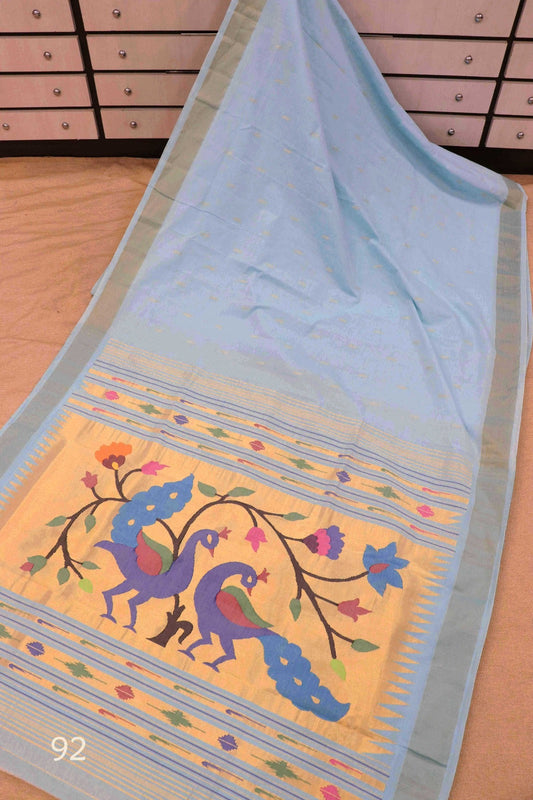 Quhira | Cotton Handloom Paithani Saree