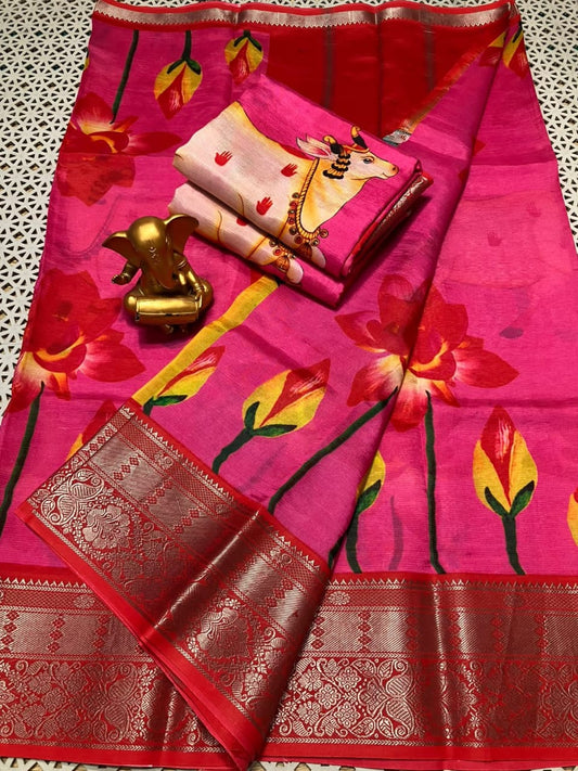 Mallika | Digitally printed cotton silk saree