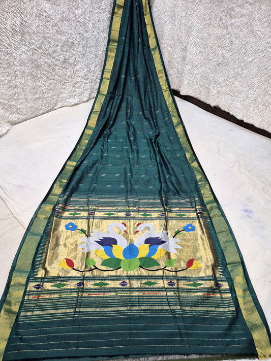 *All New Colours* 

*Exclusive silk ilkal saree*
*Pure silk korvai temple border* with *body butta* design superior quality ilkal saree & contrast blouse 
6.10mtrs length 
Full body pure silk 
Border, pallu & blouse semi silk 
