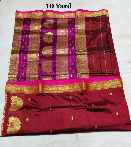 9 yards pure silk Jijamata saree