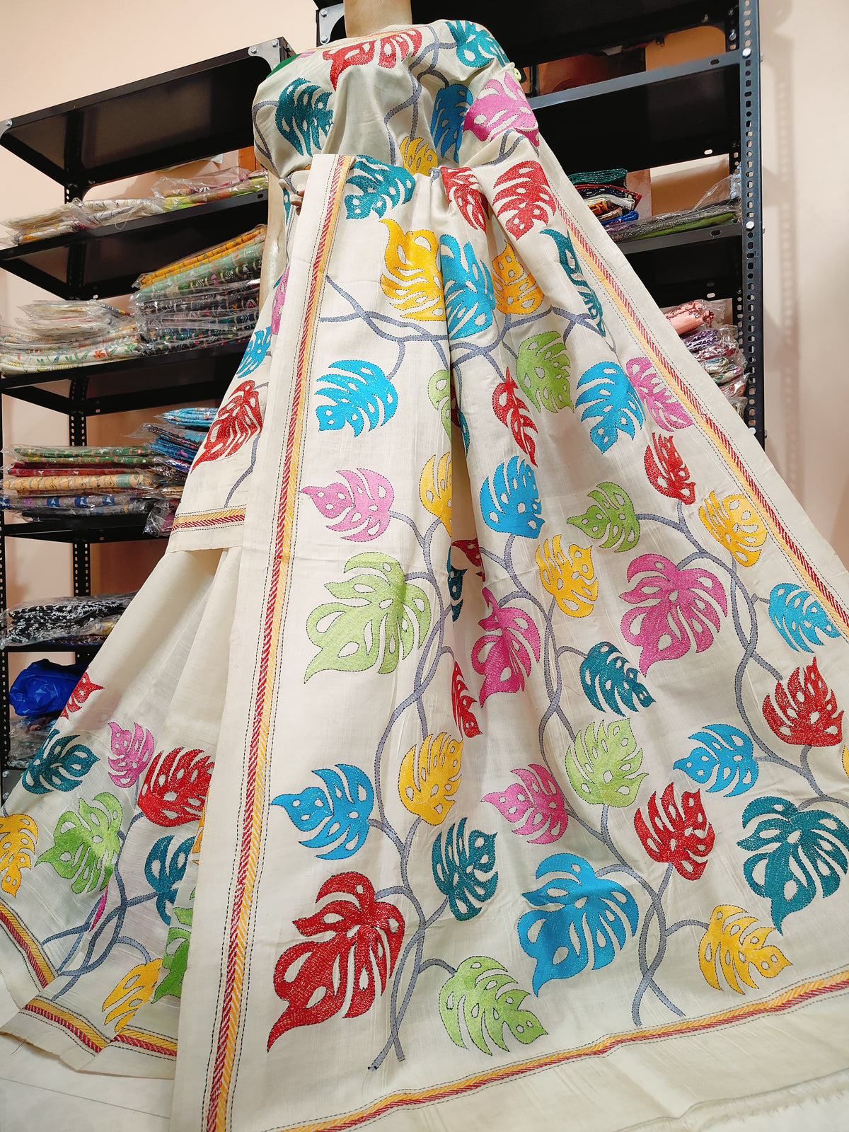 *EXCLUSIVE COLLECTION OF HAND KANTHA & GUJRATI STICH ON PREMIUM QUALITY PURE TUSSAR SILK*
WITH WORK BP
