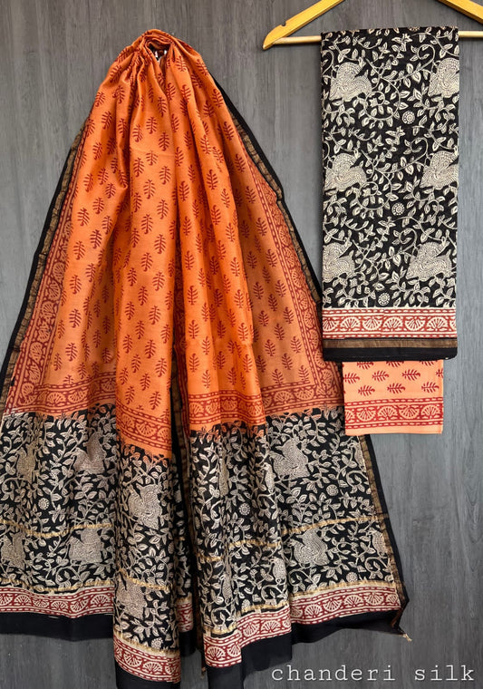 Ram | hand block printed chanderi sarees