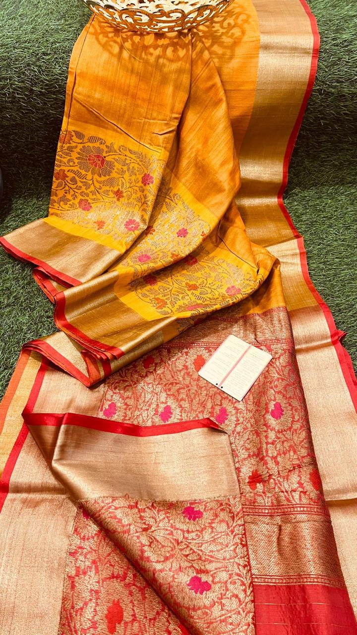 Jayachitra-tussar-banarasee | Tussar silk Banarasee sarees