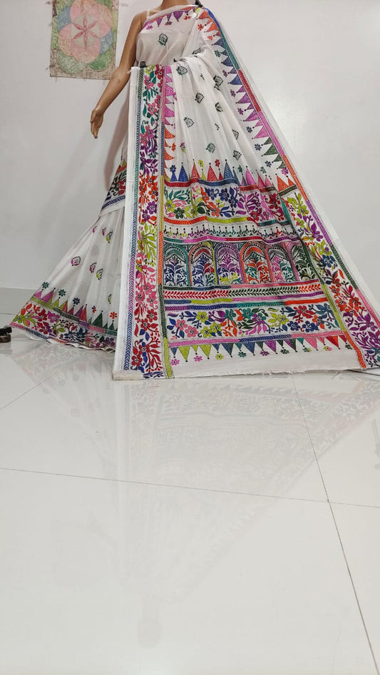 Hasleen | Hand Made Kantha Embroidery on Semi Silk