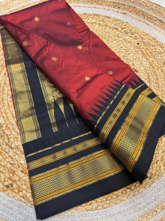 *All New Colours* 

*Exclusive silk ilkal saree*
*Pure silk korvai temple border* with *body butta* design superior quality ilkal saree & contrast blouse 
6.10mtrs length 
Full body pure silk 
Border, pallu & blouse semi silk
