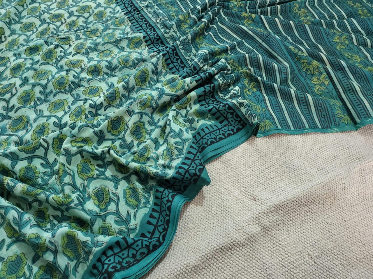 Furniturewala | block printed by hand on Kota Doria cotton sarees