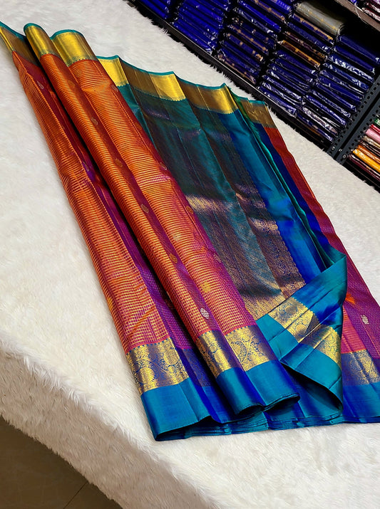 
*100% PURE  KANCHIPURAM HANDWOVEN VERY PREMIUM QUALITY 2G VAIRAOOSI PATTERN SILK SAREES*

*2 GRAM GOLD PURE ZARI WEAVING*
*SILK MARK CERTIFICATE ATTACHED*


VIDEO CALL SHOPPING AVAILABLE