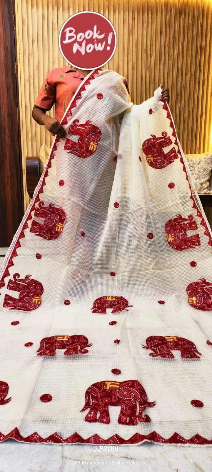 *Aplick work saree*

*No bp*

*Materials/ Resham Kota*

*All over Aplick work*
