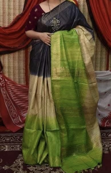 Calvisha | Tussar Ghicha Dyed Saree