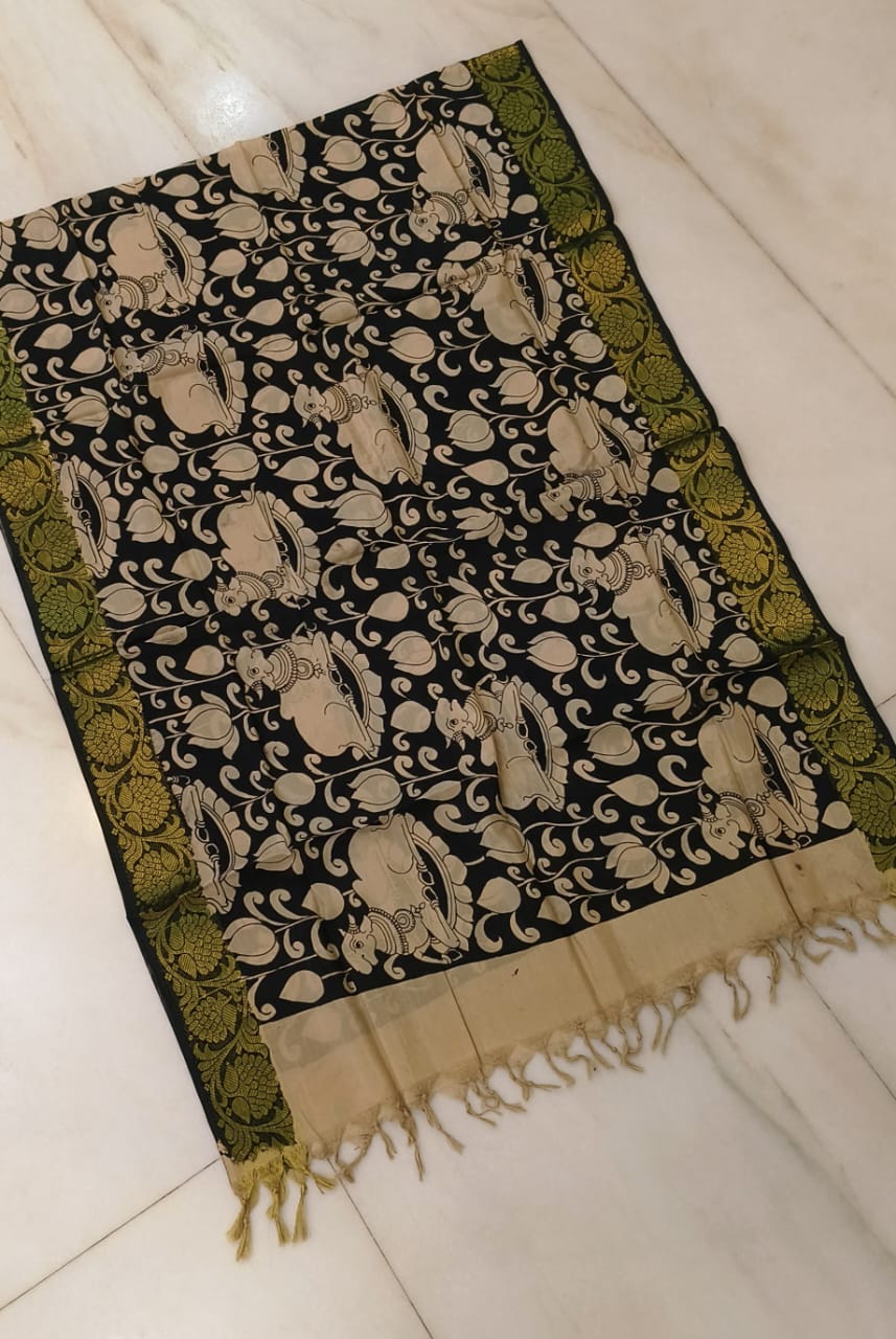 Kala | Kalamkari-Silk-Dupatta