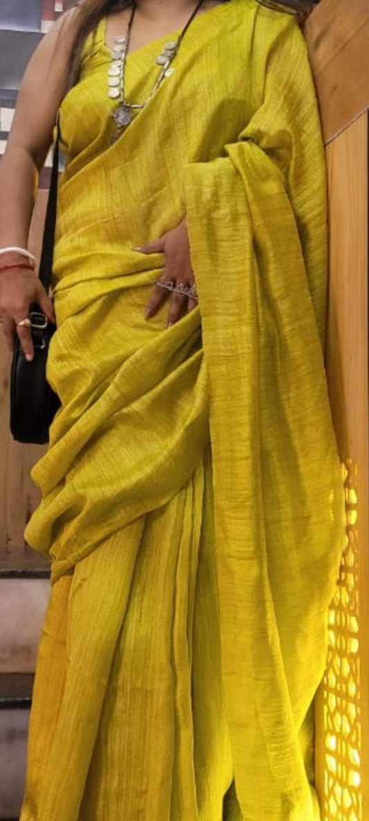 Plain matka silk saree 