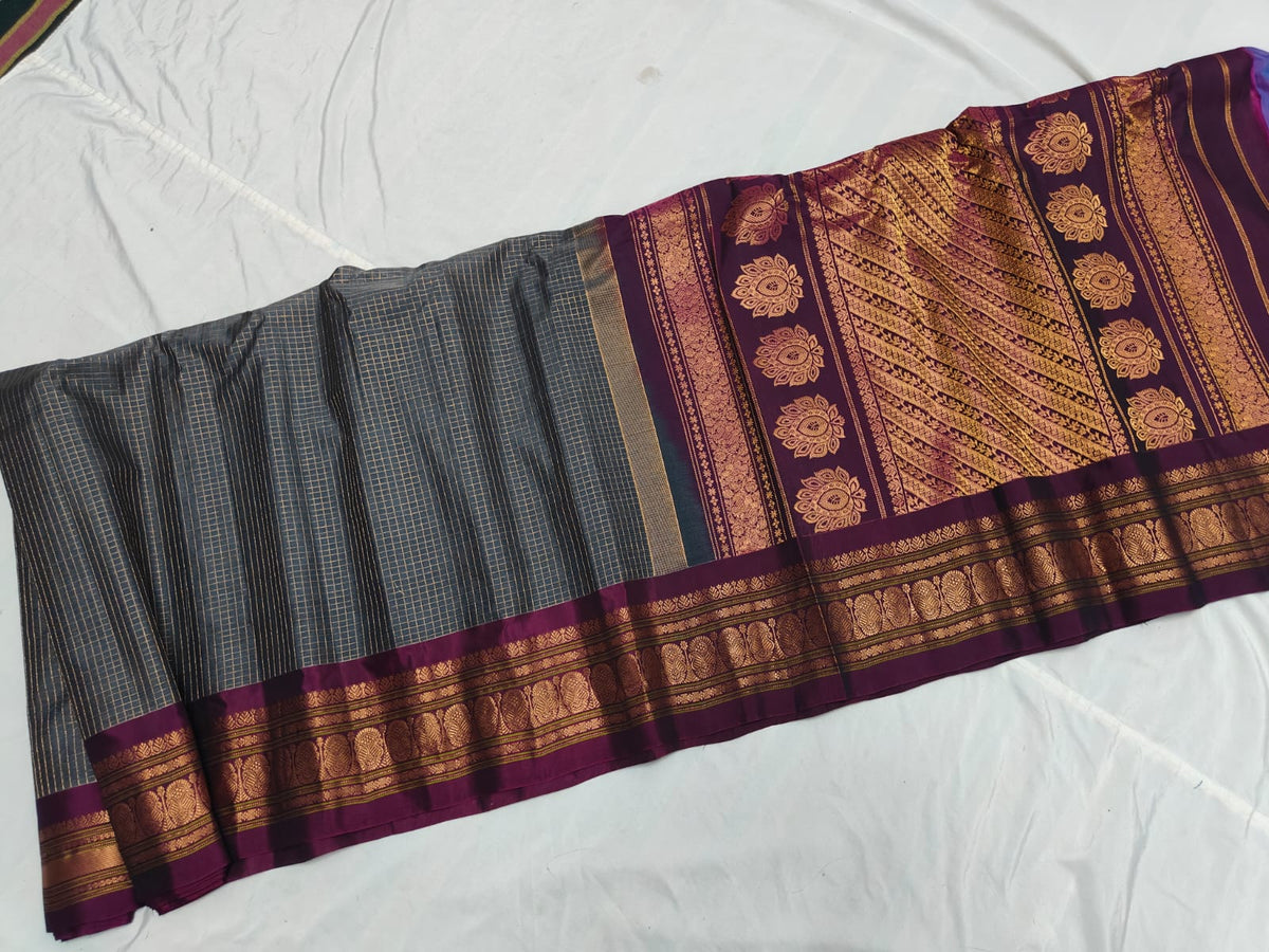 GADWAL HANDLOOM SICO CHECK SAREE
