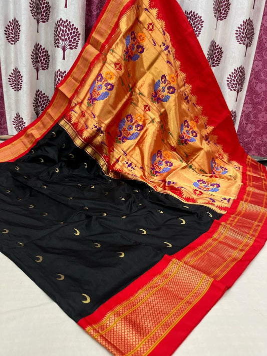 Pixelia | Powerloom Kadiyal Paithani Silk Saree