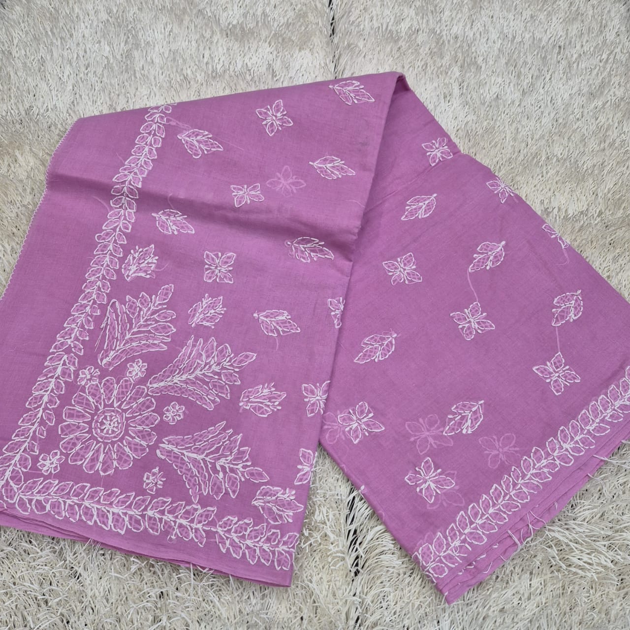 Palatati| Pure cotton Chikankari Saree