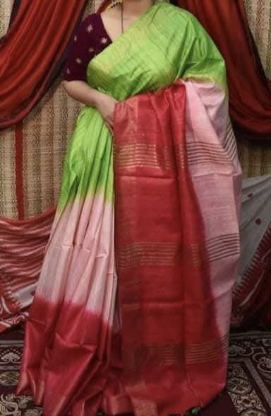 Cavini | Tussar Ghicha Dyed Saree