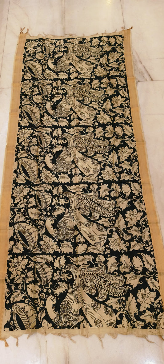 Kshanika | Kalamkari dupatta on mangalagiri silk