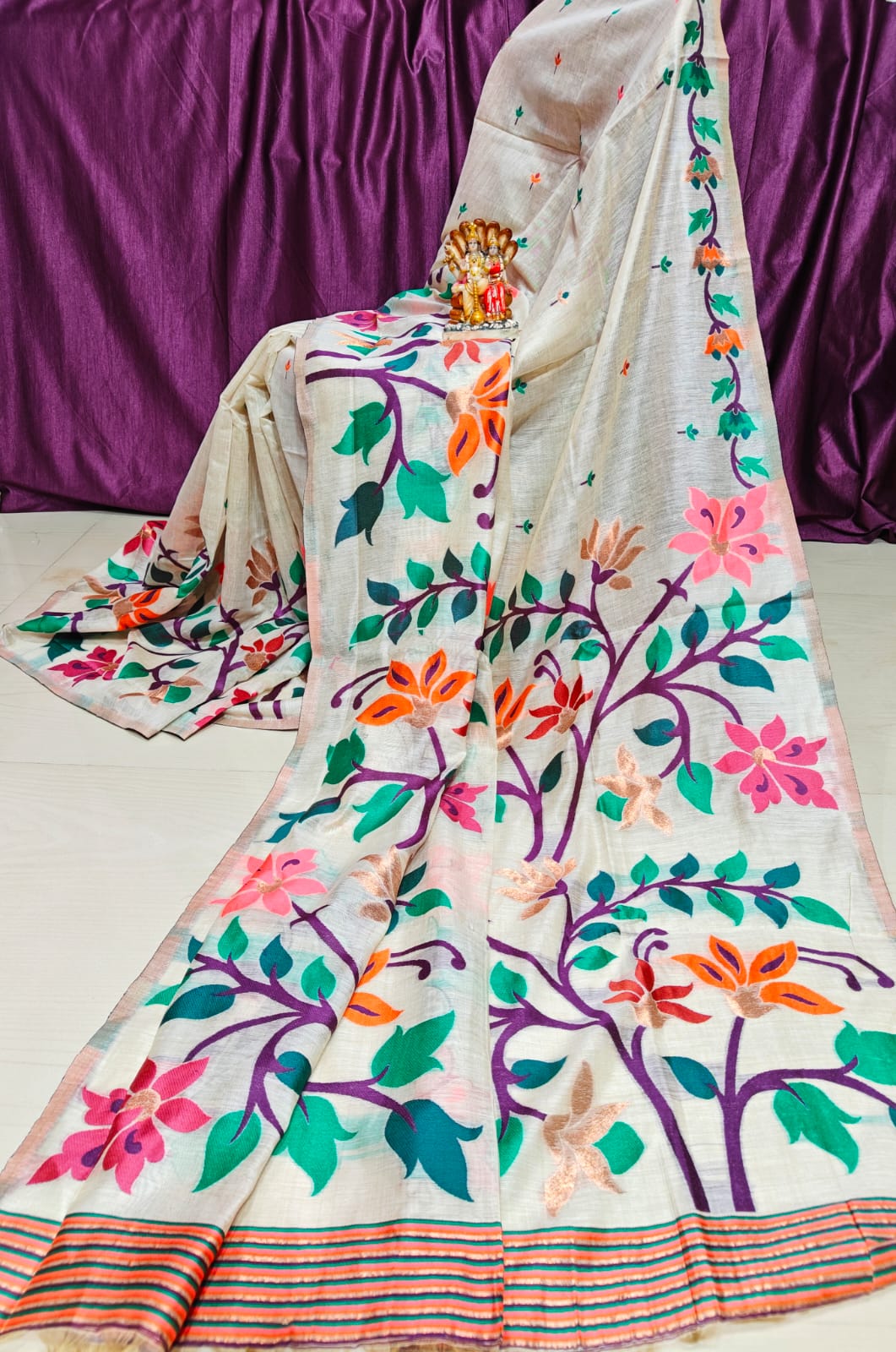 Tansu | Pure tussar jamdani saree