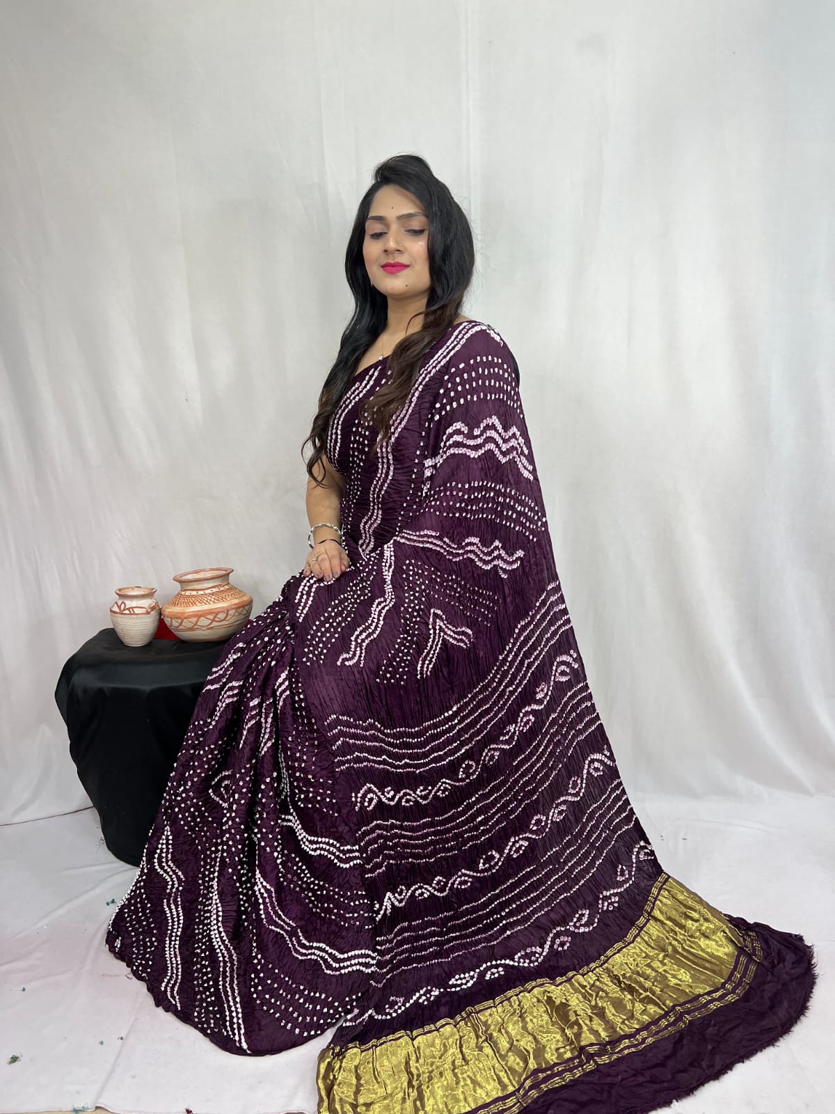 Ashsuja |  Bandhej Saree