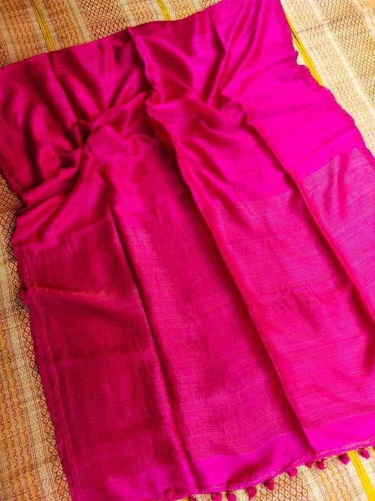 Plain matka silk saree 
