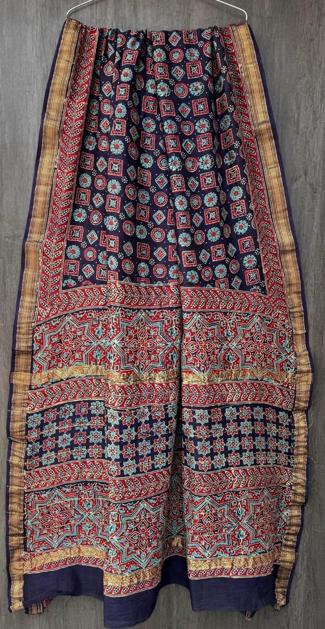 Bag | Block printed Maheshwari Silk Saree