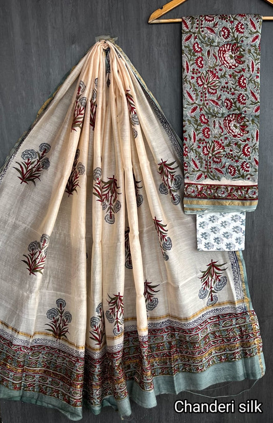 Sharvani | hand block printed chanderi sarees