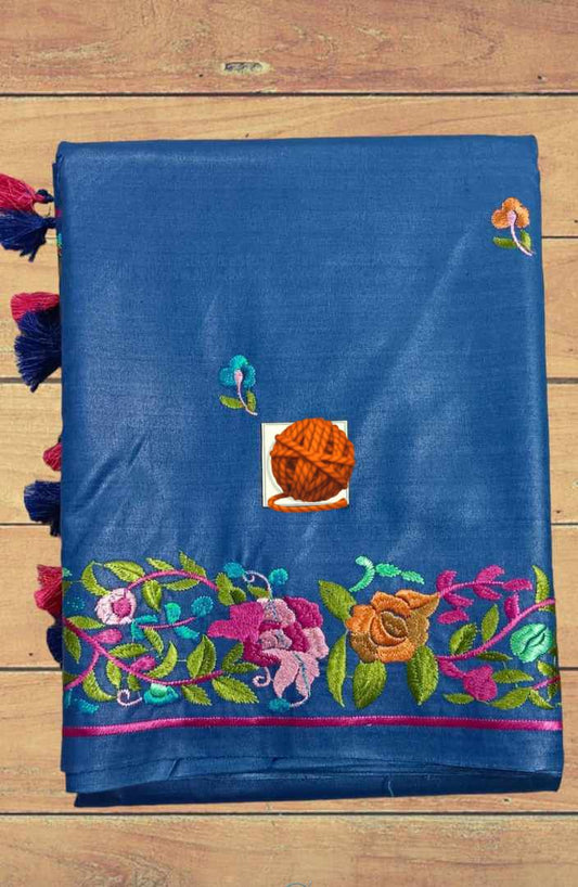 Ashtara | Parsi Embroidery work on Tussar Silk