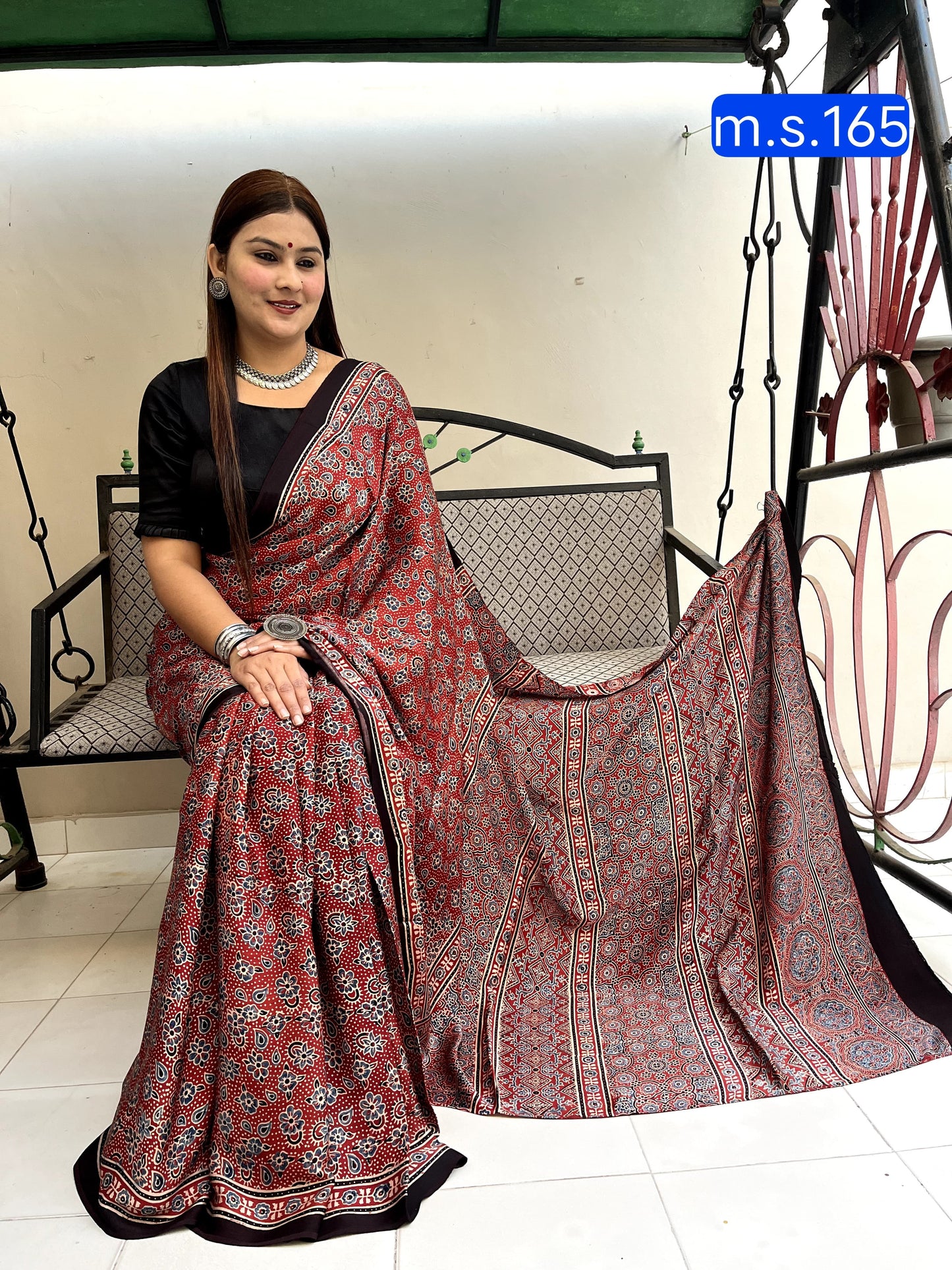 Konkona | Ajrakh Prints on modal Silk