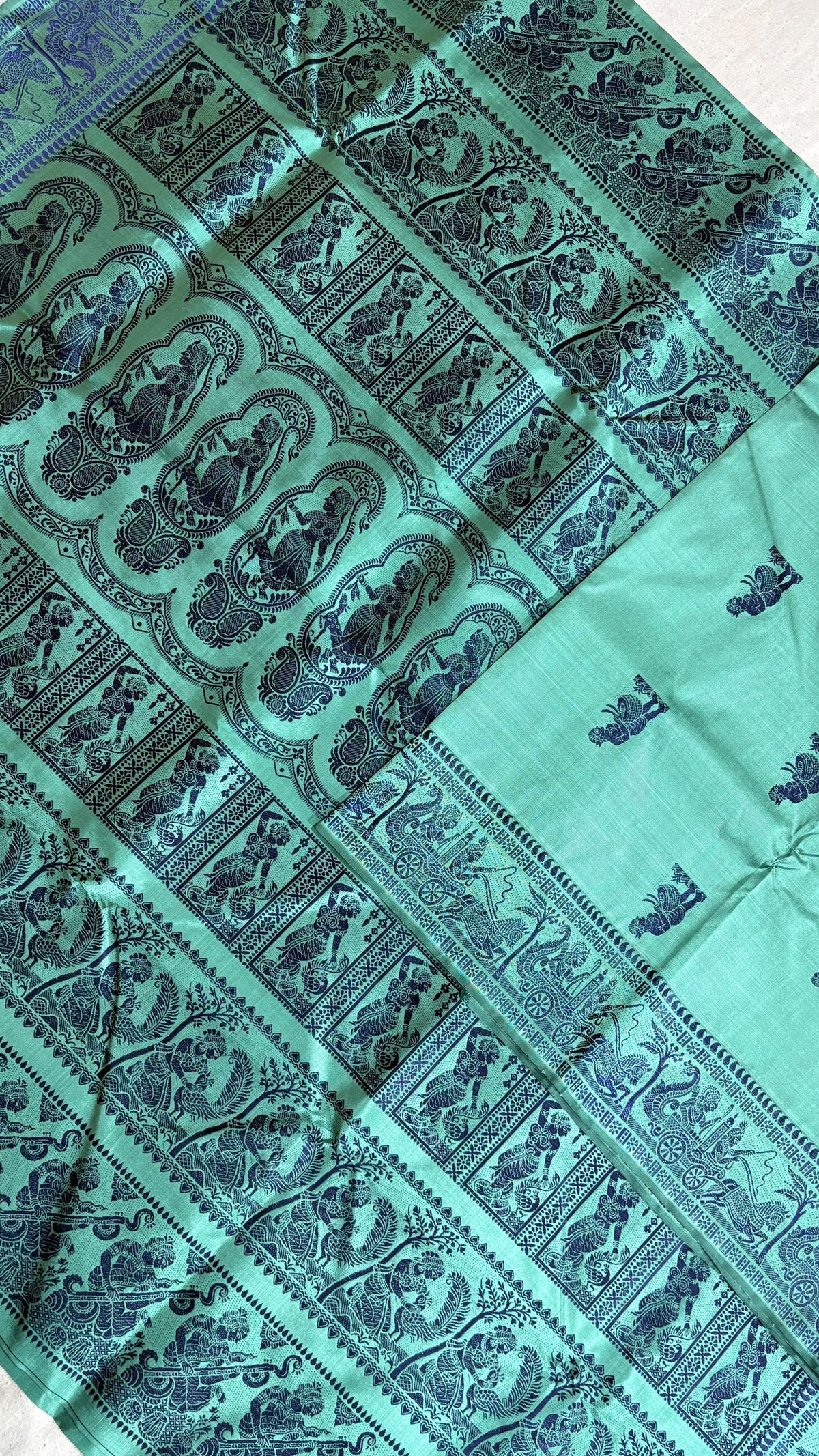 Baluchari sarees.
Material silk with bp.
With silkmark.