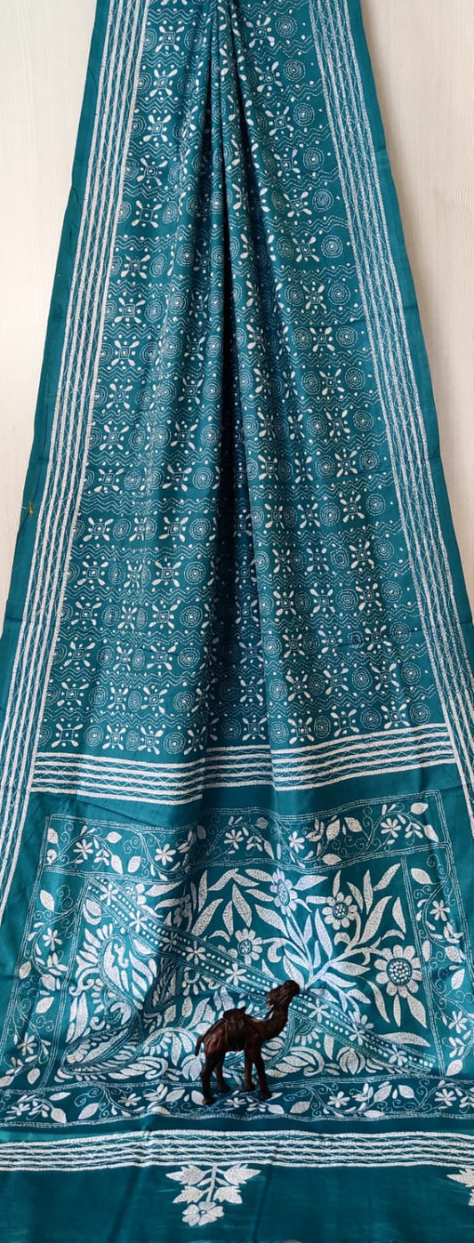 Beautiful kantha work on blended Bangalore silk

With kantha stich work bp