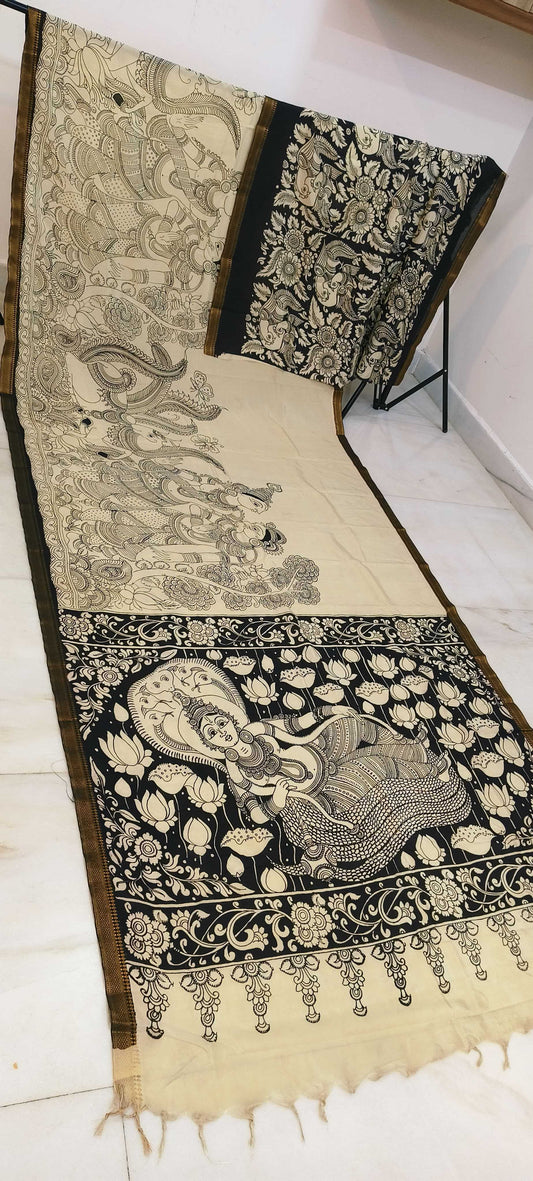 Kousalya | Black and white kalamkari Saree
